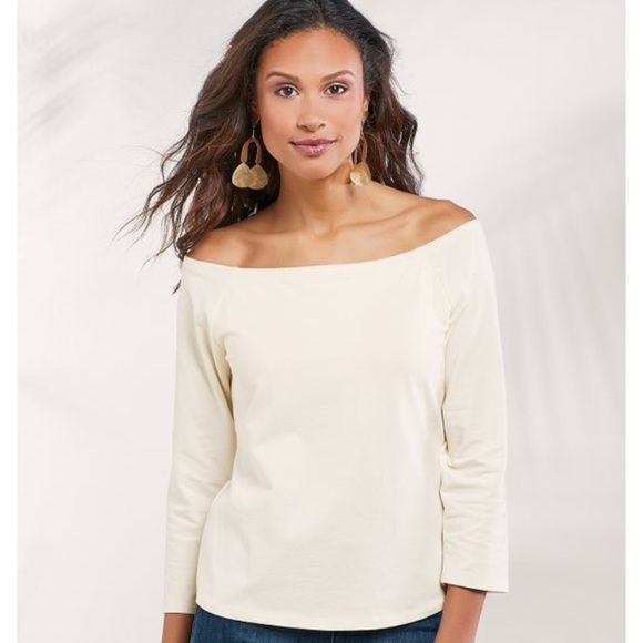Soft Surroundings Tops - ❤️BUILT IN BRA TOP 38B WHITE Soft Surroundings☀️